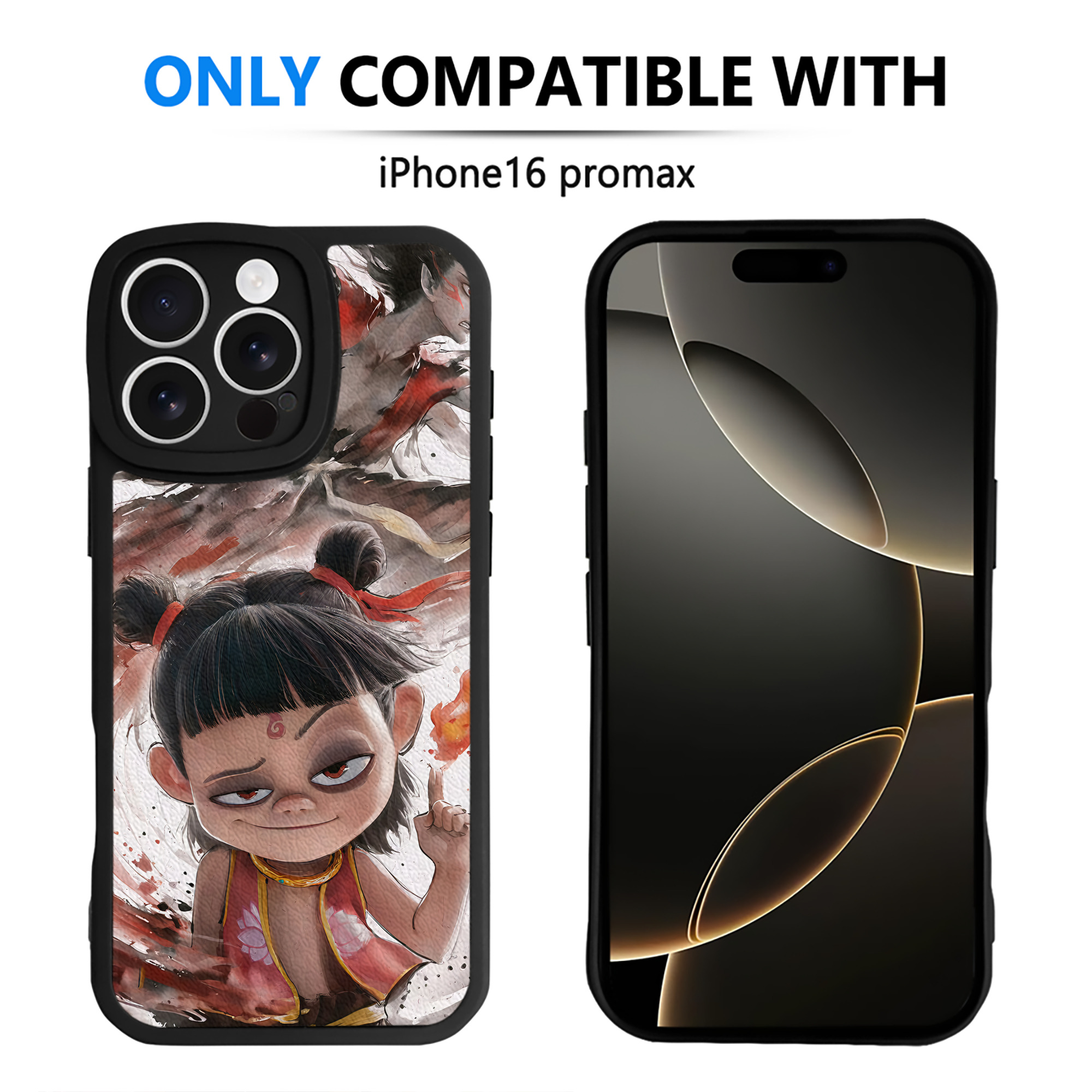 （画像用） Ne Zha 2 ナタ 魔童の大暴れ 【iPhone 16シリーズ対応】シリコンスマホケース（レザー調） 材質：シリコン